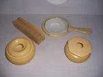 Vintage Art Deco French Ivory Celluloid Vanity Dresser Set. Fixed Price $34.99.