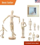 Artistic Wooden Mannequin Models Set Moveable Sketch Figures For Home Office .... Fixed Price $32.00.