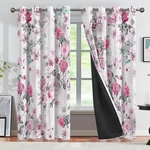 Csfoto Watercolor Floral Plants Blackout Curtains 2 Panels Spring Flowe.... Fixed Price $100.98.