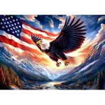 Ceovr Bald Eagle Diamond Art Kits For Adults, 12X16 Inches, WX11458-RED,BLUE. Fixed Price $13.49.