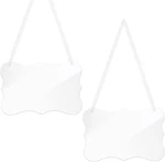 2 Pc Clear Acrylic Hanging Sign, 8.86X5.79 Diy Blank Names Custom Card Labels Fo. Fixed Price $14.44.