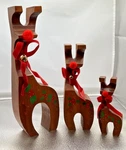 Wooden Reindeer Figurine Set Of 3 Christmas Holiday Decor C50. Fixed Price $9.99.