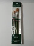 Vtg Set Of 3 Brushes -plaid Folkart One Stroke Paint 1171 Gold Nylon Nib. Fixed Price $6.38.