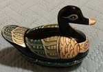 Trinket Holder Vintage Duck Hand Painted Laquered Paper Mache 1980S Stunning. Fixed Price $12.00.