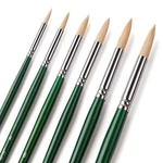 Round Tip Oil Paint Brush Set, Golden Maple 6 Pc Professional Medium Stiff Ho.... Fixed Price $27.53.