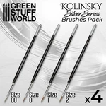Green Stuff World: Kolinsky Paint Set - Silver Series 4 Brushes. Fixed Price $41.72.