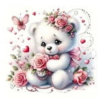 5D Cartoon Bear Diamond Painting Kits For Adults,pearl,flower. Fixed Price $15.99.