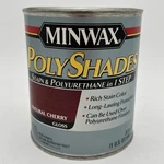 Minwax Polyshades Wood Stain + Polyurethane Finish 1 Quart Natural Cherry Gloss. Fixed Price $36.54.