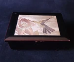Vintage Westland Co Art Of Chokin Hummingbird Floral Jewelry Music Box W/ Mirror. Fixed Price $12.95.