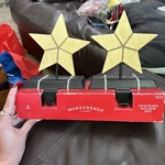 Christmas Wooden Star Stocking Holders Wondershop Xmas Hanger Pair Of 2. Fixed Price $17.00.