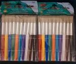 2 Stubby Round Brushes, Natural Bristles, Assorted Colors, Set Of 10. Fixed Price $17.95.