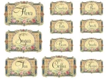 Vintage Image Shabby Victorian Kitchen Canister Labels Waterslide Decals KI317. Fixed Price $13.99.