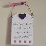 Why Can't Get Little Ahead Wall Plaque Hanging Wire Heart Country Cottage. Fixed Price $14.88.