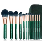 Natural Fiber & Goat Hair Makeup Brush Full Set, Emerald Green 12PCS. Fixed Price $103.18.