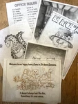 Tri-chem Ready To Paint Fabric Art 6 Pc Clown Kitten Bear Dino Vtg Lot. Fixed Price $19.95.