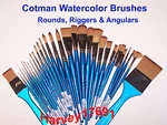 Winsor & Newton Cotman Watercolor Brushes - Rounds, Riggers Angulars New!. Fixed Price $9.69.