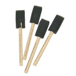 Set Of 4 Black Foam Poly Brushes 1-INCH Sponge Tip Wood Handle Jen Manufacturing. Fixed Price $8.99.