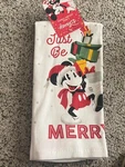 Disney Mickey Mouse Just Be Merry Christmas Kitchen Towel Set 2 Pack New W/tags. Fixed Price $12.49.