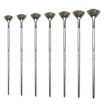 XDT#880 Fan Art Brush Set 7PC #0#2#4#6#8#10#12 Stiff Black Wild Hog Oil. Fixed Price $12.99.