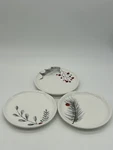 Cypress 6" Ceramic Appetizer Plates Evergreen & Berries (set Of 3). Fixed Price $15.00.