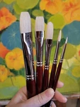 Art Brushes Short Handle Rekab Bristle Travel Set 5 Piece Plein Air High Quality. Fixed Price $38.00.