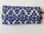 Vera Bradley Quilted Cotton Tri-fold Checkbook Wallet Blue & White Block Print. Fixed Price $24.95.