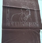2 Vintage Tri Chem Artex Diy Paint By Number Horse Pillow Cover Brown Velvet 14". Fixed Price $15.00.