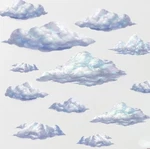 Create-a-mural Sky Cloud Wall Decals Beautiful Stickers Girls. Fixed Price $28.19.