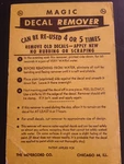 Meyercord Vintage Water Applied Magic Decal Remover Cardboard Advertising Sheet. Fixed Price $15.00.