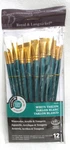 Royal & Langnickel 12 Paint Brushes White Taklon Variety Set New. Fixed Price $12.99.