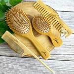 Pro Anti-static Bamboo Custom Massage Head Scalp Straight Curly Hair Brush Comb. Fixed Price $27.32.