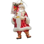 Classic Santa In Fur-trimmed Coat Glass Christmas Bestpysanky Ornaments. Fixed Price $19.99.