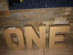 Paper-mache Letter One Set 8". Fixed Price $15.00.