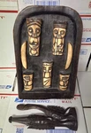 Wooden Plate Plaque African Or Oceanic Lot Of 2 1960S Vintage Wall Art. Fixed Price $99.98.