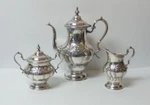 Gorham Chantilly Duchess Sterling Silver 3-PIECE Tea Set, C. 1967. Fixed Price $7500.00.