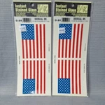 2 Vtg Instant Stained Glass Decal Sticker American Flag Decoral Inc Pk New. Fixed Price $13.90.