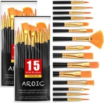Aroic Acrylic Paint Brush SET,2PACK/30PCS Nylon Hair Oil 30PCS, Black. Fixed Price $10.48.