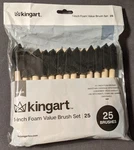 Foam 1 Inch Kingart Set Short Wood Handles. 25 Brushes. New. Fixed Price $18.99.