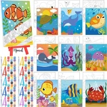 10 Set Pre Printed Canvas Drawn Painting With Easel Kits 5" X 7" O.... Fixed Price $27.89.