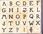 Artistic Alphabet Wooden Stamp Set 0.25 Font Size. Fixed Price $11.95.
