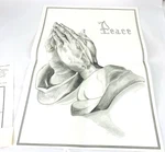 Tri Chem Praying Hands Liquid Embroidery Picture Instructions Vtg 18X12. Fixed Price $29.99.