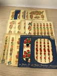 Lot Of 15 Vtg 1950'S Meyercord Roses, Geraniums, Etc Water Applied Decal Sheets. Fixed Price $24.99.