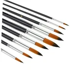 9PCS Round Pointed Tip Pony Hair Artists Filbert Paintbrushes, Marrywindix. Fixed Price $15.75.