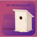 Diy Unfinished Wood Birdhouse Kit With Paint Strip & Brush Size 6"X5"X7". Fixed Price $7.99.