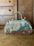 Paint The Lily Purse Mermaid Ocean Natural Fiber Nicole Carney Wearable Art. Fixed Price $200.00.