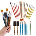 Artlicious Foam Brushes Wood Handle Paint Set - Use With Craft, Waterco.... Fixed Price $17.35.