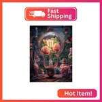 Vaiieyo 5D Diy Diamond Art Kits For Adults Light Bulb, Painting Flower,. Fixed Price $14.27.