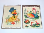 2 Vtg 1970S Sealed Meyercord Water Transfers Decals Mod Swans Frog & Bonnet Duck. Fixed Price $11.00.