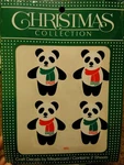Meyercord Vintage Water Applied Craft Decals Christmas Panda Bears New Nos. Fixed Price $12.63.