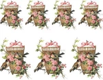 Vintage Image Victorian Birds Flower Roses Basket Waterslide Decals BIR819. Fixed Price $13.99.